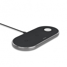 iSTYLE 3v1 brezžična usnjena polnilna postaja - vesoljno siva