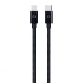 Dviced USB-C na USB-C tkan kabel 0,25 m - črna