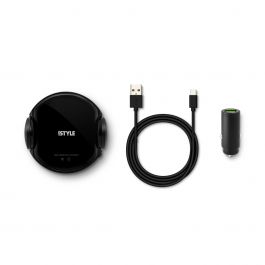 iSTYLE Sensor brezžični polnilec za avto 15W/10W/7.5W/5W  + polnilni adapter 18W  - črna