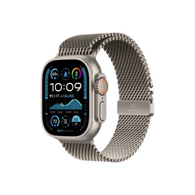 Apple Watch pašček 49mm: Natural Titanium Milanese Loop - L