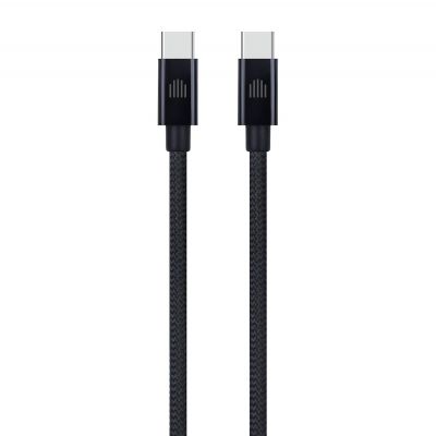 Dviced USB-C na USB-C tkan kabel 1,25 m - črna
