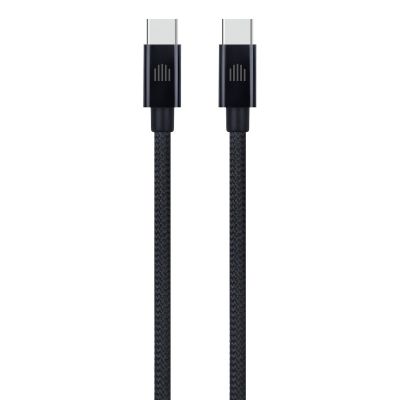 Dviced USB-C na USB-C tkan kabel 2 m - črna